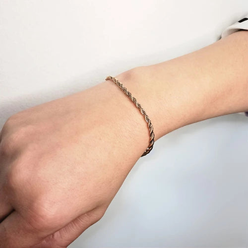 Cadena + Pulsera Lazo Rosa Dama