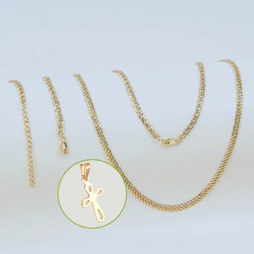 Cadena + Pulsera Entrelazada Gratis Dije Cruz