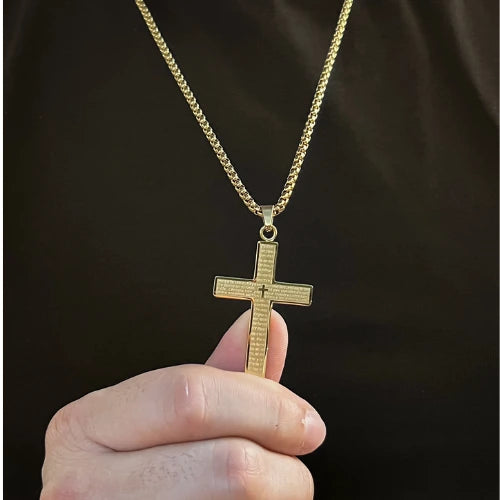 Dije Cruz Grabada Hombre