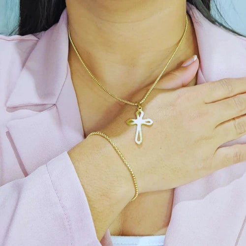 Cadena + Pulsera Veneciana Gratis Dije de Cruz
