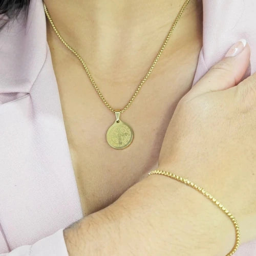 Cadena + Pulsera Veneciana Gratis Dije de San Benito