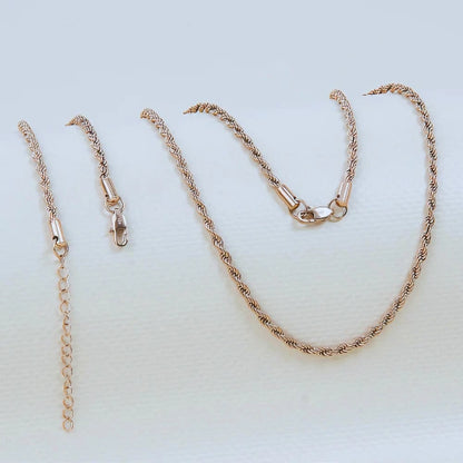 Cadena + Pulsera Lazo Rosa Dama