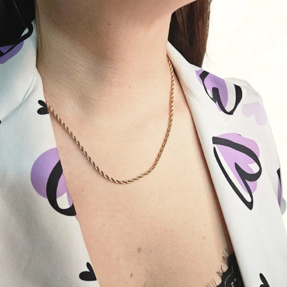 Cadena + Pulsera Lazo Rosa Dama