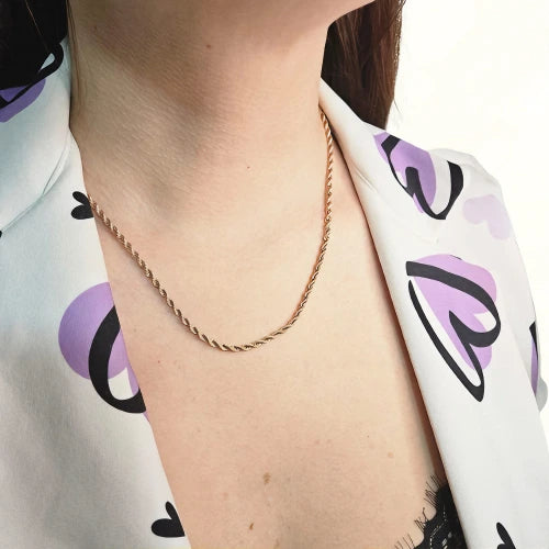 Cadena + Pulsera Lazo Rosa Dama