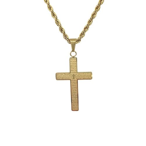 Dije Cruz Grabada Hombre