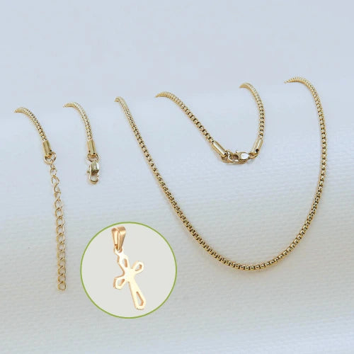 Cadena + Pulsera Veneciana Gratis Dije de Cruz