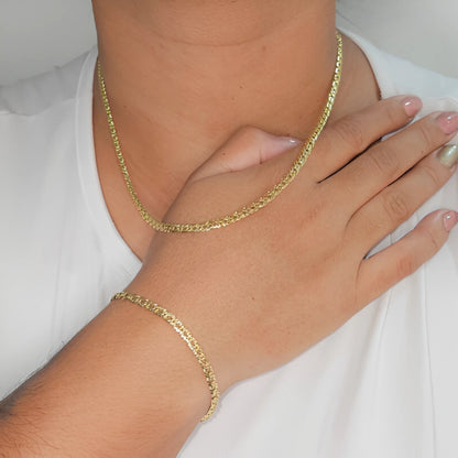 Cadena + Pulsera Entrelazada Dama