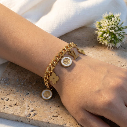 Pulsera Mujer LV Trebol - Ref105