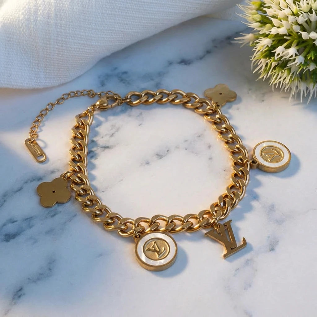 Pulsera Mujer LV Trebol - Ref105