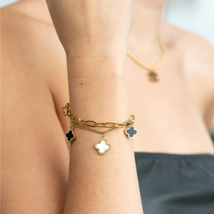 Pulsera Mujer Trebol Doble